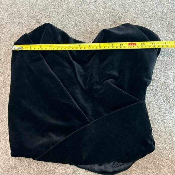 Zara ZW Collection black velvet strapless corset bustier top blouse Sz S NWOT - Picture 7 of 14